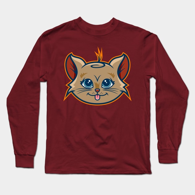 Baige Kitty Kat Long Sleeve T-Shirt by kylewright